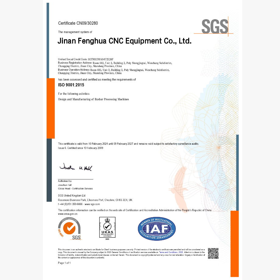 SGS inspection for busbar machine export projects