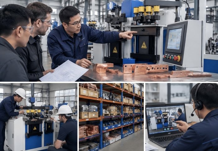Busbar machine after-sales service team providing installation and training support